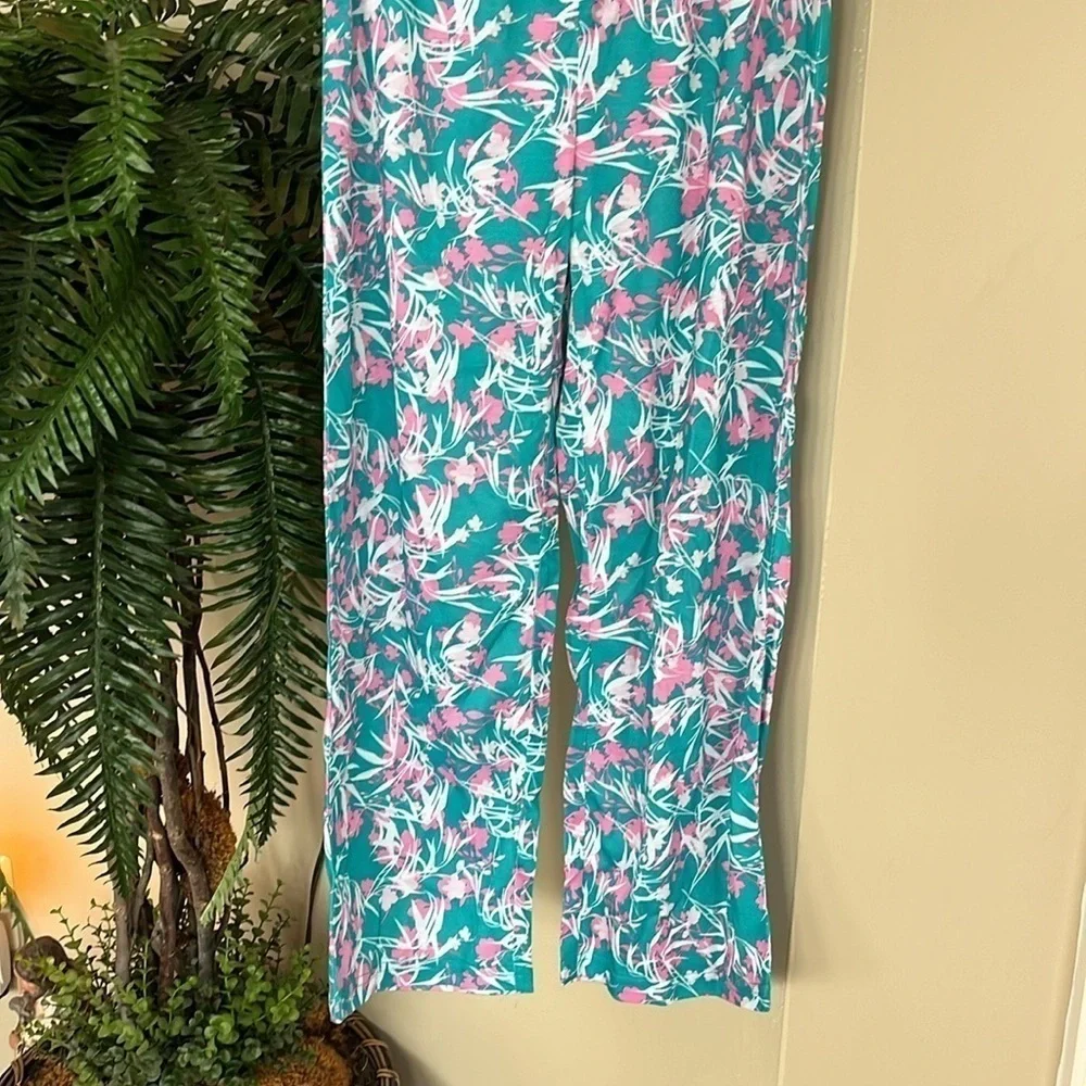 Brand New Calvin Klein 2-Piece Pajama Set Tropical Floral Flame Resistant Sleep
